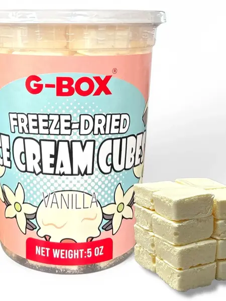 G-Box Freeze Dried Ice Cream Cubes in Air-tight Sealed Container | Vanilla | Chocolate | Snack Dessert
