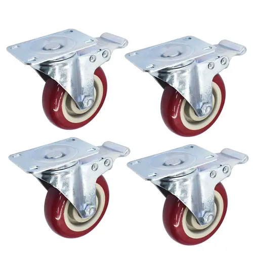 4Pcs 4-In Heavy-Duty Lockable Caster Wheels - 360-Degree Swivel, Built-In Safety Brake, Durable, Noiseless for Furniture Lift Movers & Furniture Sets,toolupgrade