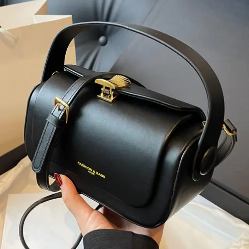 Women's Elegant Solid Color Handbag, One Shoulder Handbag, Fashionable Retro Shoulder Bag for Daily Used, Casual Trendy Versatile High-quality Daily Commuting Bag, Casual Commuter Bag, Classic Shoulder Bag
