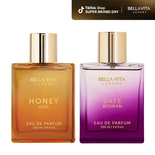 The Sweet Spot by BellaVita Luxury | 2x100ml Perfumes | Honey Oud & Date Woman | Perfume for Men & Women | Long Lasting Fragrance | EDP