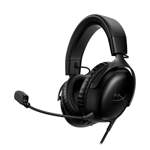 HyperX Cloud III Wired Gaming Headset with Angled 53mm Drivers DTS Spatial Audio & 10mm Mic for PC, PS5, PS4, Xbox Series X|S - Gaming Headphone, Cable, USB Dongle