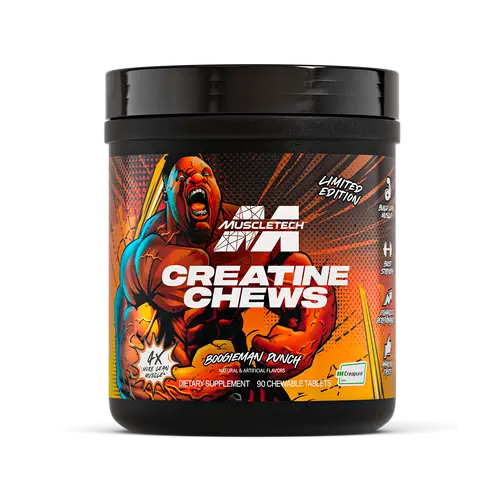 MuscleTech Creatine Chews | Pure Creapure Creatine Monohydrate | Compare to Creatine Gummies | Muscle Recovery + Builder, Cognitive Health, for Men & Women | Workout Supplement | 90 Chewable Tablets | 30 Servings