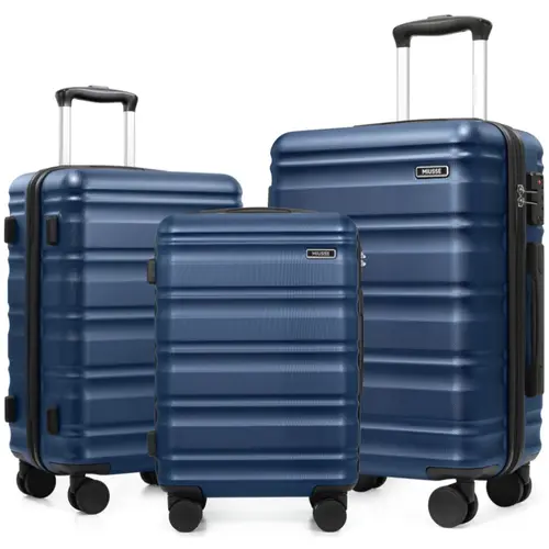 Miusse 3-Piece Polycarbonate Hardshell Luggage Set (20/24/28in) - Lightweight Rolling Luggage with Carry On, Double Spinner Wheels, TSA Safe Lock, Stackable & Durable for Business, Vacation, Polycarbonate Luggage Set,vacationoutfits,beachoutfits summervib