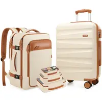 UKEIN 5-Pcs Hardshell Luggage Set - 20” Carry On Luggage, Travel Backpack, Ultralight Durable, Anti-Theft Bag with Combination Lock, Dual Handles Make Loading Easier, 3-Stage Telescoping Handle for International Travel
