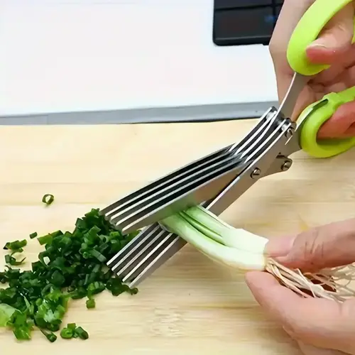 5-Layered Stainless Steel Kitchen Scissors - Durable Versatile Utensil with Protective Cover, Built-in Cleaner, Ergonomic Compact Design, Can Opener, Nutcracker, Bottle Opener for Home Cooks’ BBQ, Indoor Cooking, Kitchen Accessories