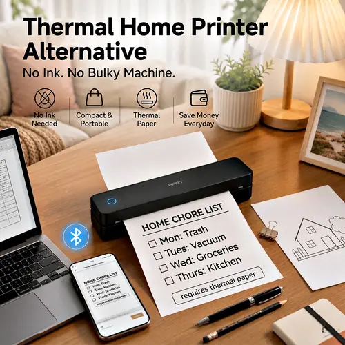 Portable Thermal Printer Wireless Mobile Printer for Laptop Phone Inkless A4 US Letter Paper Printer Compatible with iOS Android Windows macOS for Home Office School