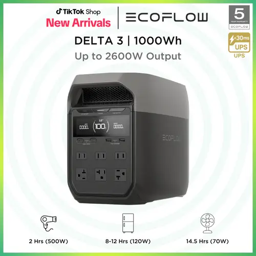 ECOFLOW DELTA 3 Classic/DELTA 3 Series/DELTA 2 Series Portable Power Station