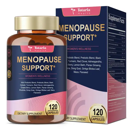 Totaria 40-in-1 Menopause Supplements for Women, Multibenefit & Complete Black Cohosh for Hot Flashes, Night Sweats & Hormone Balance, w/ Probiotics, DIM, Vitex, Dong Quai, Red Clover  120 Vegan Caps Healthcare Dietary Edible Fitness Vitamins Capsule