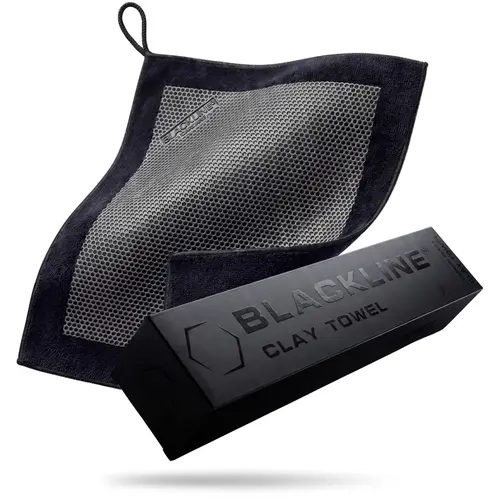 BLACKLINE Car Clay Towel - 12x12 in Brushed Microfiber Cloth, Car Detailing Supplies, Auto Cleaning Tools with Clay-Bar Effect in Towel Format for Paint & Glass Decontamination, Fast 12" Coverage, Car Care Tools, Microfiber Car Towels, Cleaning Supplies