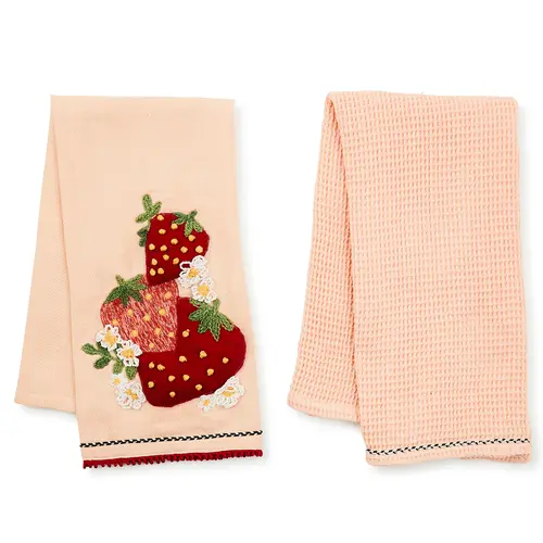 MacKenzie Childs Set of 2 Embroidered Dish Towels