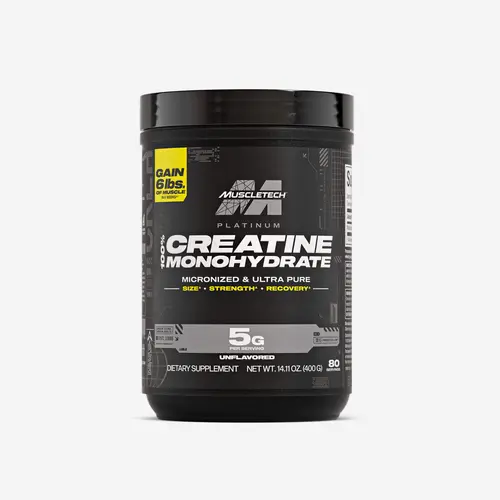 MuscleTech Creatine Monohydrate Powder, Platinum Pure - Unflavored Micronized Creatine for Men & Women - Workout Supplements for Performance, Muscle Recovery & Builder-(80 Servings)