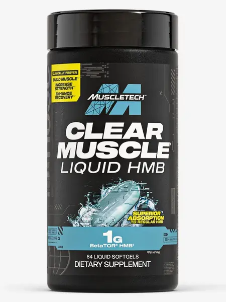 MuscleTech Clear Muscle Liquid HMB, 1000 mg (42 or 84 Liquid Softgels) - Highest Grade HMB Muscle Supplement for Lean Muscle & Recovery