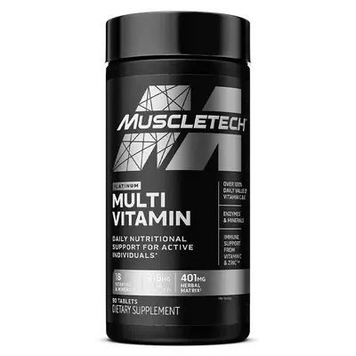 Muscletech Platinum Multivitamins for Men & Women - Multi-Vitamin Supplement for Immune Support - 18 Vitamins & Minerals, Vitamin A C D E B6 B12