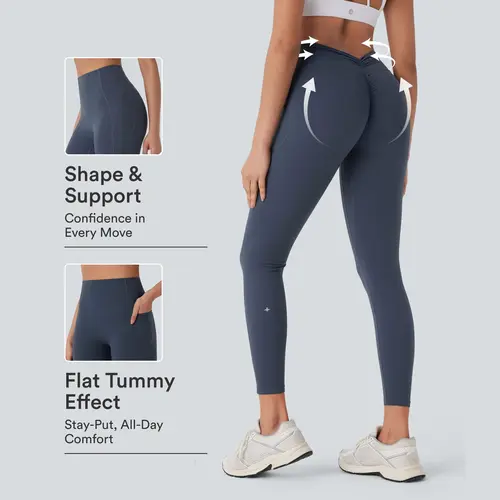 Halara UltraSculpt High Waisted Tummy Control Butt Lifting Ruched Pocket Shaping Yoga Leggings #BackToSchool