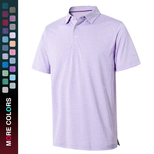 MAELREG Men's Striped Polo Shirt Short Sleeve Casual Stylish Summer Outfit Trendy Look Dryfit