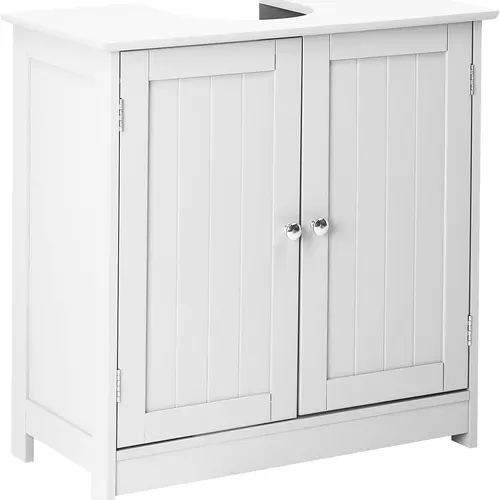 VINGLI Pedestal Under Sink Cabinet Free Standing Bathroom Storage Cabinet Organizer with with 2 Doors Adjustable Shelf Modern White Small Bath Sink Cabinet Space Saver 23.6" x 11.8"x 23.6",dorm essentials,home decor
