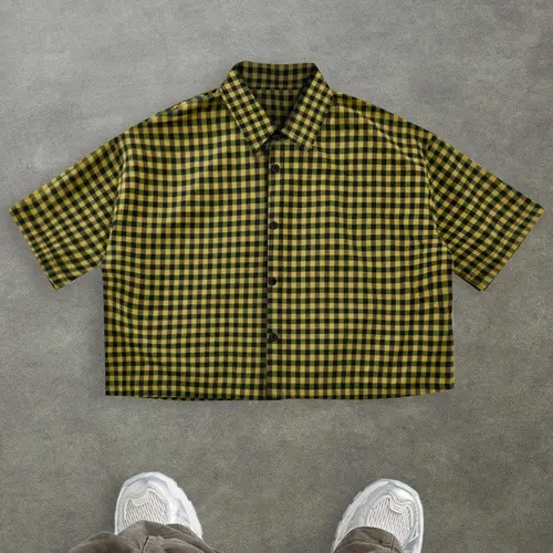 Men's Regular Fit Plaid Checkered Print Short Sleeve Shirt, Casual Button Front Street Comfy Breathable Top for Summer, Fashion Men's Clothes for Daily Wear, Menswear
