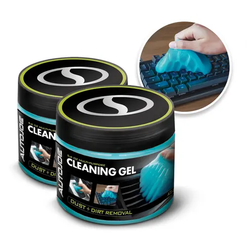 Auto Joe Cleaning Gel, Reusable Multi-Purpose Dust Remover for Car Vents, Keyboards & Furniture, Non-Toxic, 5.6 oz, 2-Pack