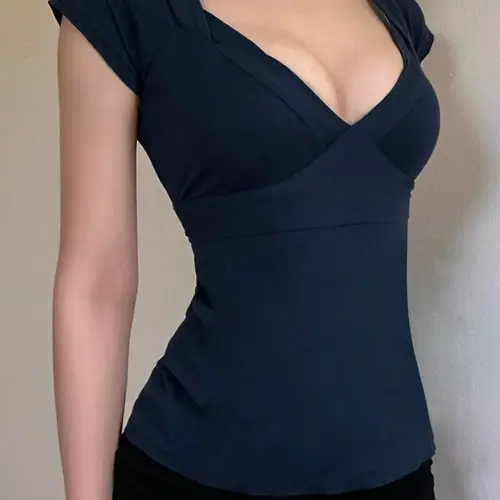 Women's Plain Basic Tee, Casual Short-Sleeve T-Shirt, Ladies' Summer Clothes for Daily Wear, Casual Chic Top, Top, Everyday Tee