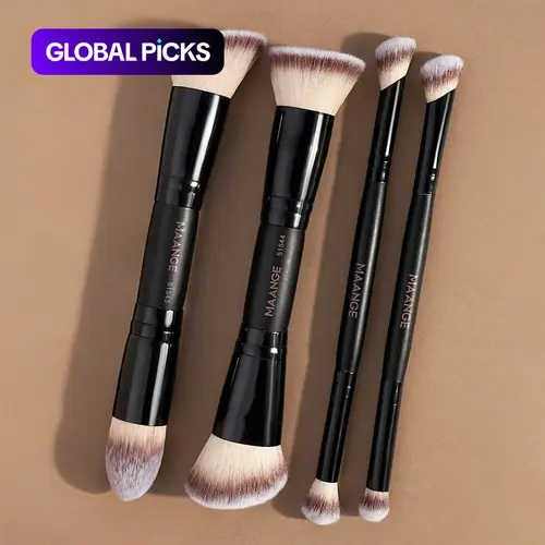 Facial Double-Ended Makeup Artist Brush Set, Multifunctional Soft Cosmetic Brushes, Beauty Dual Brush, Duo Brush with Beveled and Tapered Foundation, Ultimate Contour Brush, Blush and Powder, Makeup Tools #GLOBAL PICKS