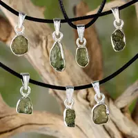 Real Czech Moldavite Sterling Silver Pendant - Intuitively Chosen, Saged & Blessed (0.8-1.3g) Spiritual Jewelry, Resonance Healing Natural Crystal Necklace, Crystal & Vibrational Healing Accessory