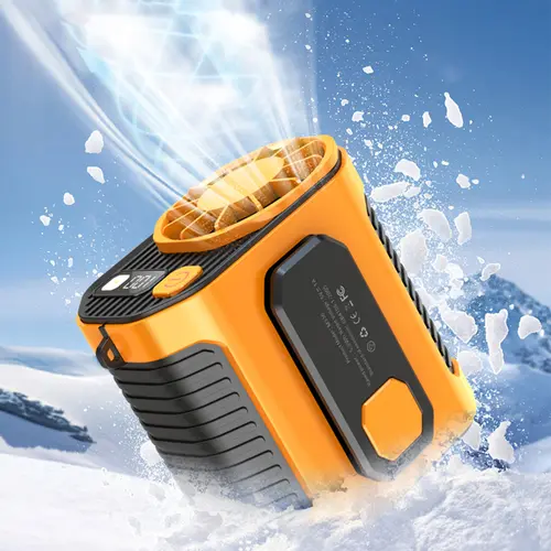 #SummerVibes Portable Waist Fan Clip on Belt Under Shirt w/LED Display & Flashlight, 5000mAh Battery Powered, Rechargeable 10-Speed 5300RPM Personal Cooling Fan for Construction, Warehouse, Outdoor Jobsite