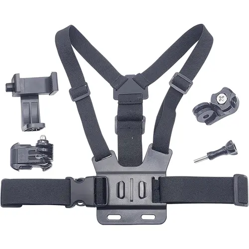 NextQube Ultimate 5-in-1 Action Camera Kit  - Hands-Free POV Vlog Mount for Travel, Gym & Hiking (Chest/Head Strap) - Compatible with iPhone 15, Samsung, Hero 12/11/10 & More