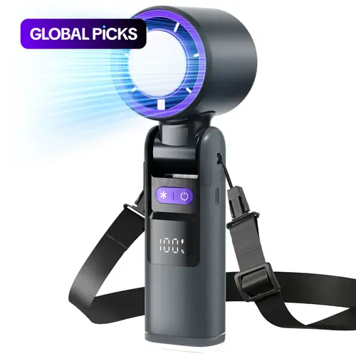 Portable Handheld Turbo Fan, 5-Speed High-Speed Mini Personal Fan with 4000mAh Rechargeable Battery, Cooling Hand Fan for Summer Travel, Beach Vacation, Gifts for Women and Men, Outdoor Travel Fan Portable Fans #GLOBAL PICKS