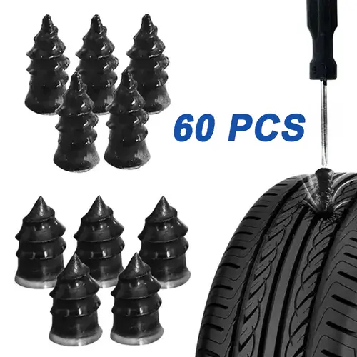 60PCS Tire Leak Fix Rubber Nails Tire Repair Tools, Fast Manual Install Emergency Fix Kit with 2 Sizes for Holes, Compatible with Cars/Motors/Trucks, Two Sizes,sohochic