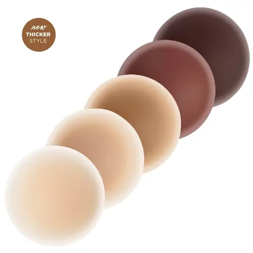 Nippies Women's Original Extra Thick Medical Silicone Nipple Covers - Light, Dark, Sheer, Stylish, Smooth, Waterproof, Secure Hold, Skin-Tone Match, More Coverage, Invisible, Reusable Bra Accessory, Shapes Smaller Cups, Conceals Nips, Event-Ready