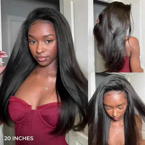 [WEAR GO HALF WIG] ISEE HAIR Invisible Hairline Wear Go Half Wig Yaki Straight Silk Press Seamless Flip Over Wig Glueless Human Wigs Beginner Friendly #SoHoChic #TikTokShopBackToSchool