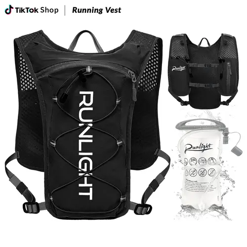 Runlight Zippered Hydration Vest with 1.5L Water Bladder - Lightweight Breathable Running Backpack, Adjustable Outdoor Sports Gear for Running, Hiking,sohochic