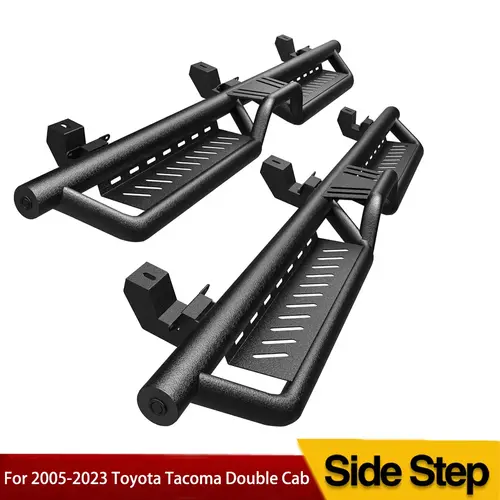 【toolupgrade】YITAMOTOR Running Boards & Side Steps Compatible with 2005-2023 Toyota Tacoma Double Cab, Black Powder Coated Nerf Bars, Two-Stair for Roof Operation