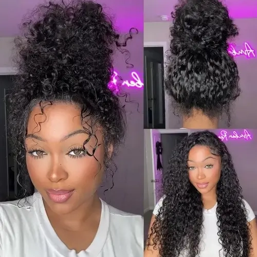 【 TikTok Favorite 】 Clearance Sale Water Wave Invisi Strap Snug Fit Ashimary Hair 360 Transparent Lace Frontal 150% Density Bleached Knots Transparent Lace Wig With Drawstring 100% Human Hair Wig#Summervibes, Invisible Drawstring Wig,sohochic