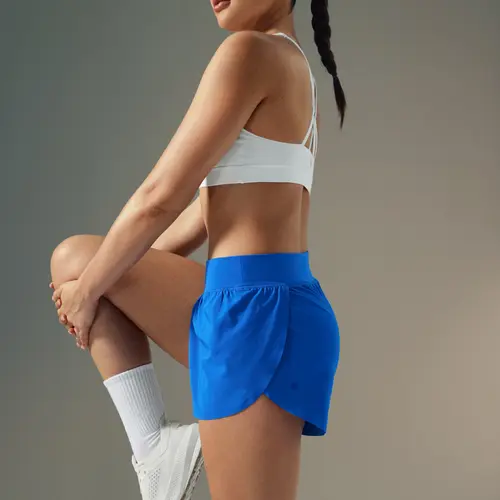 CRZ YOGA High Waisted Dolphin Athletic Running Shorts for Women 3" High Split Comfy Mesh Liner for Gym Workout Track Womenswear