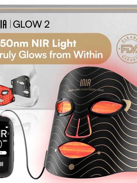 [New Color Drop] INIA GLOW 2 Red Light Therapy Mask , 4 Light Modes with 850nm NIR, 2600mAh Rechargeable LED Face Mask for Skincare at Home and Travel, Summer Beauty Gift Ideas,back to school,back to school haul,sohochic