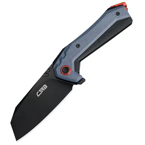 CJRB Tigris Tactical Compact Pocket Size Folding Knife - AR-RPM9 Patented Stainless Steel Black PVD Blade, Black&Blue G10 Grip, Flipper, Bold Shape EDC Tool, Survival Equipment, Cool Gifts for Men,toolupgrade
