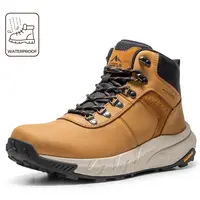 【SohoChic】NORTIV 8 HydroTrek Men's High-Top Vegan Leather Nylon Hiking Athletic Shoes - Waterproof, Lightweight, Breathable, Durable EVA, Comfortable, Rubber All-Weather Grip Outdoor Boots for Trekking, Camping, Men's Footwear