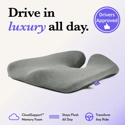 Cushion Lab | Cloud Cradle Car Seat Cushion — Drive Softly, Every Mile — Memory Foam Cushion for Cars, Trucks & SUVs