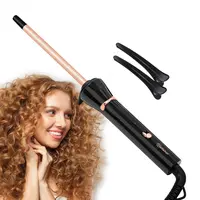 Hatteker 3/8-Inch Ceramic Curling Iron - 9mm Tiny Curling Wand with Plug, Lightweight Handle, Portable Hair Styling Tool for Women, Home & Salon Use, Short & Long Hair, Ideal Gift, Ceramic Curling Irons