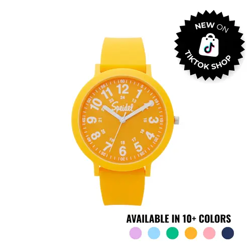 Speidel Eco Color Pop Unisex Casual Wristwatch 40mm - Quartz Analog Daily Wear Watch, Lightweight Recyclable Case & Band, Easy-Read Dial with UV Glow Hands, 5ATM Water-Resistant, Adjustable Fit Fashion Accessory