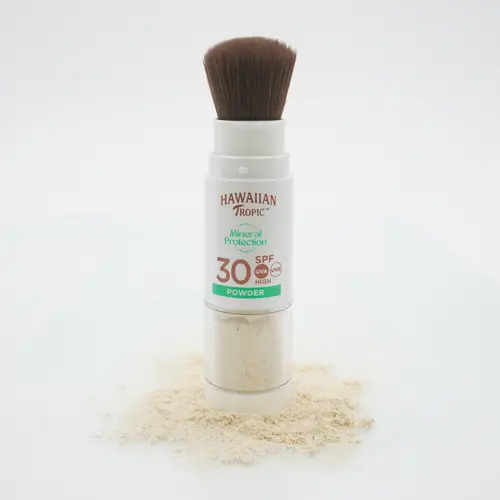 Hawaiian Tropic Mineral Brush Facial Sunscreen, SPF 30, Titanium-Based, Scent-Free, Broad Spectrum UV Protection, Lightweight for Sensitive & All Skin Types