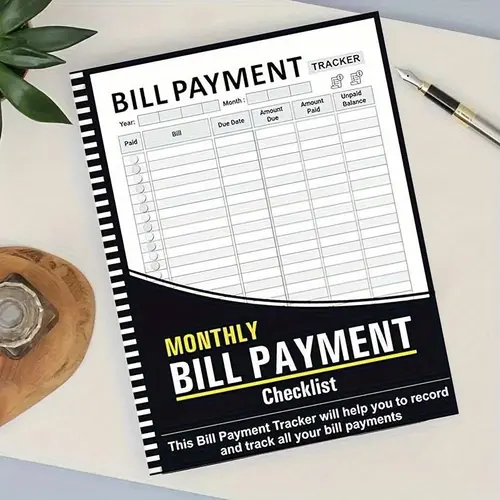Monthly Bill Payment Tracker, 1 Count Spiral Bound Monthly Bill Payment Checklist, Bill Organizer Planner, Finance Checklist Organizer, Accounting Supplies for Home Office