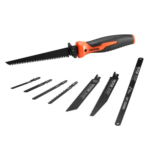 【toolupgrade】Jab Saw 6 in Keyhole Saw with Soft Grip Handle 8-In-1 Multi-Blades for Drywall