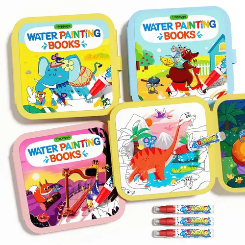 Back To School 2026-Timetome Toddler Water Coloring Doodle Books, Water-Paint Activity Books, Travel Kids Toys with Creativity-Enhancing, Artistic Skills-Building, Relaxation Quiet Time Features, Water Magic, Encourages Creativity,sohochic