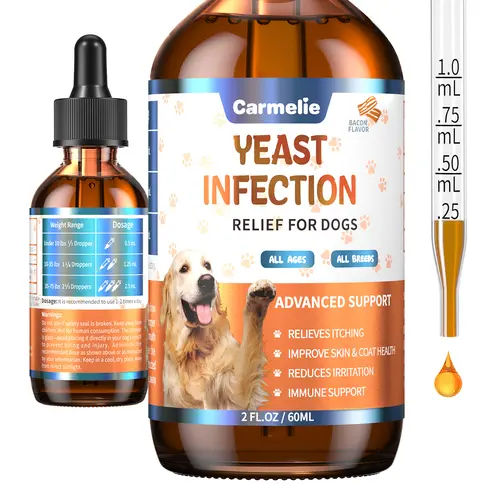 #backtoschool#sohochic Carmelie Dog Ear & Skin Relief Drops, Yeast Infection Treatment for Dogs – Bacon Flavor 60ml | Soothes Itching, Supports Healthy Ears & Skin, Allergy Relief for Puppies & Dogs