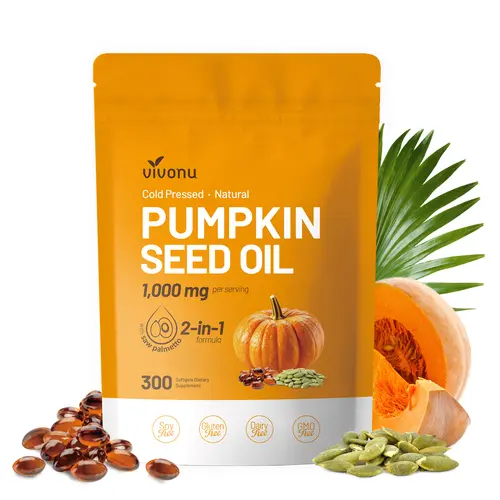 Natural pumpkin seed oil and saw palmetto softgel 1000mg high content plant esters 300 capsules  SummerVibes