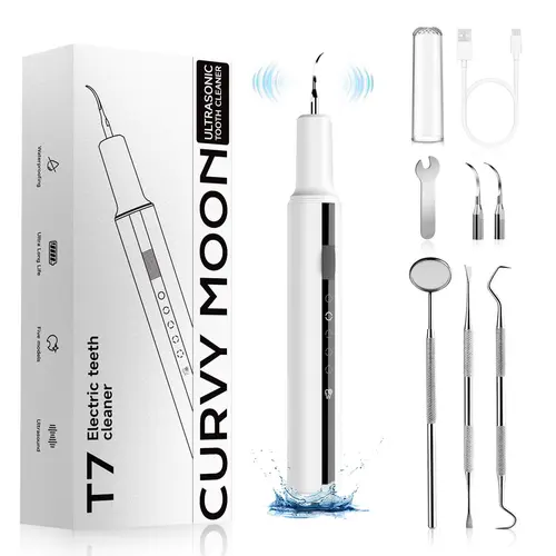 Oral Plaque & Tartar Remover Teeth Cleaning Machine, Rechargeable Dental Cleanser Kit with LED Light, 5 Adjustable Modes, Type C Charger, Lightweight & Waterproof Teeth Flosser,sohochic