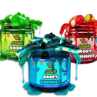 Yum Yum Gooey Gummies Sour & Sweet Sticky Gummy Candy Blue Raspberry Wild Cherry Green Apple Sour Ooze Chewy Fruity Snack Candy