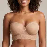 HSIA Strapless Longline Half Cup Corset Bra Longline Corset - Adjustable, Lightlined, Grippy, Supportive for Plus Size Full Bust/Full Figure Women - Hand Wash Only, Elegant Blossom Daisy Spring Statement Strapless Bras